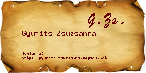 Gyurits Zsuzsanna névjegykártya